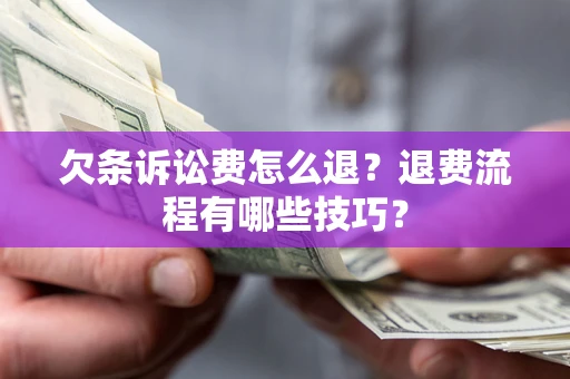 北京欠条诉讼费怎么退？退费流程有哪些技巧？